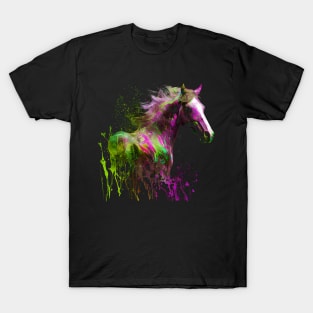 Beautiful Horse Lover Horseback Riding Colorful T-Shirt